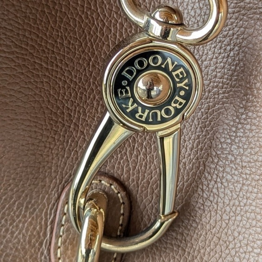 Dooney & Bourke Florentine Pebbled Leather Lily Bucket Bag Caramel - Picture 12 of 16